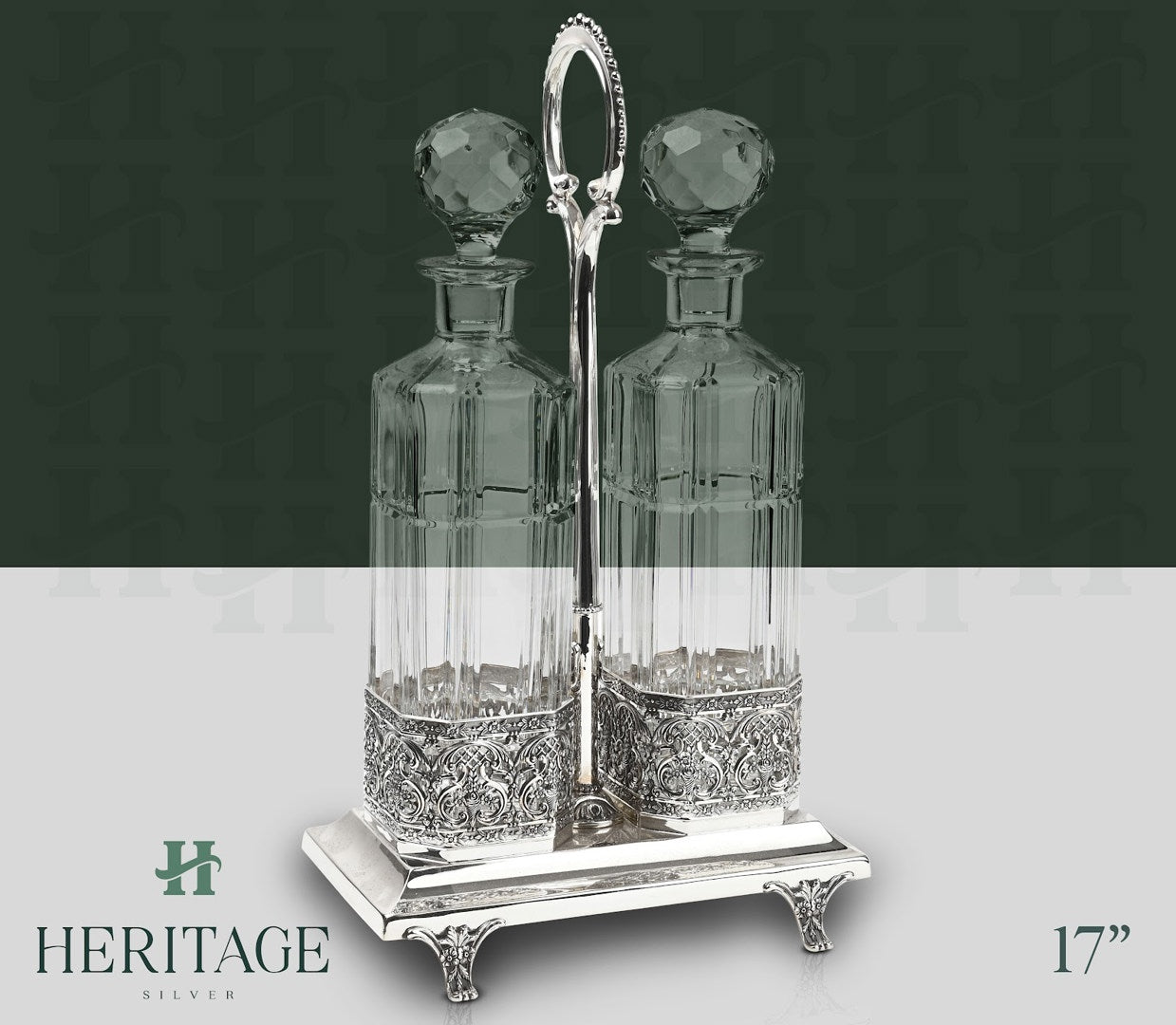 TOPAZIO CRYSTAL SQUARE DOUBLE WINE BOTTLE HOLDER