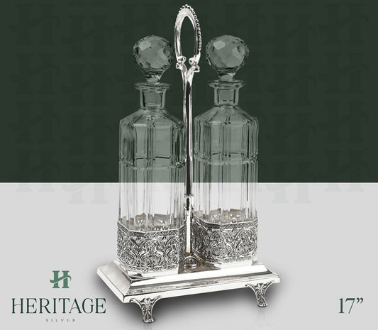 TOPAZIO CRYSTAL SQUARE DOUBLE WINE BOTTLE HOLDER