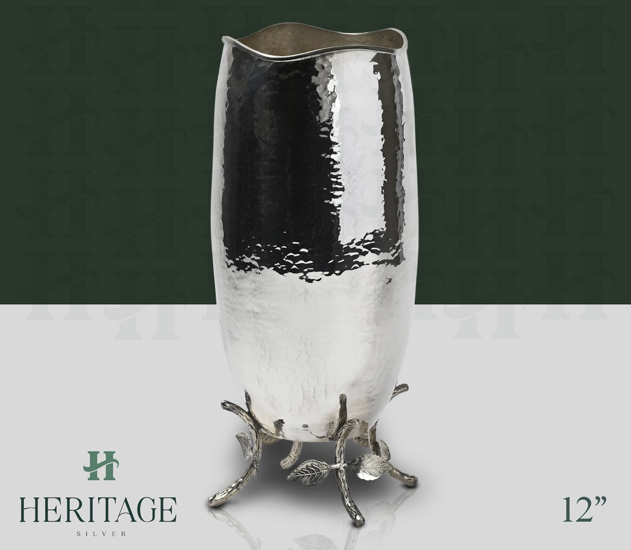 HAMMERED VASE ON LEGS