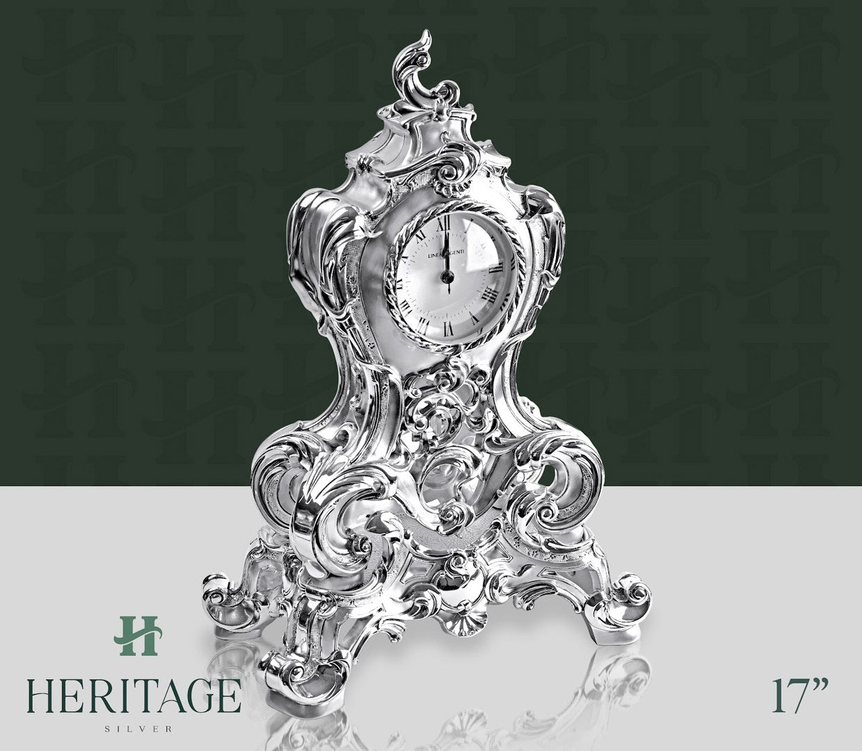 SILVER CLOCK ON BASE