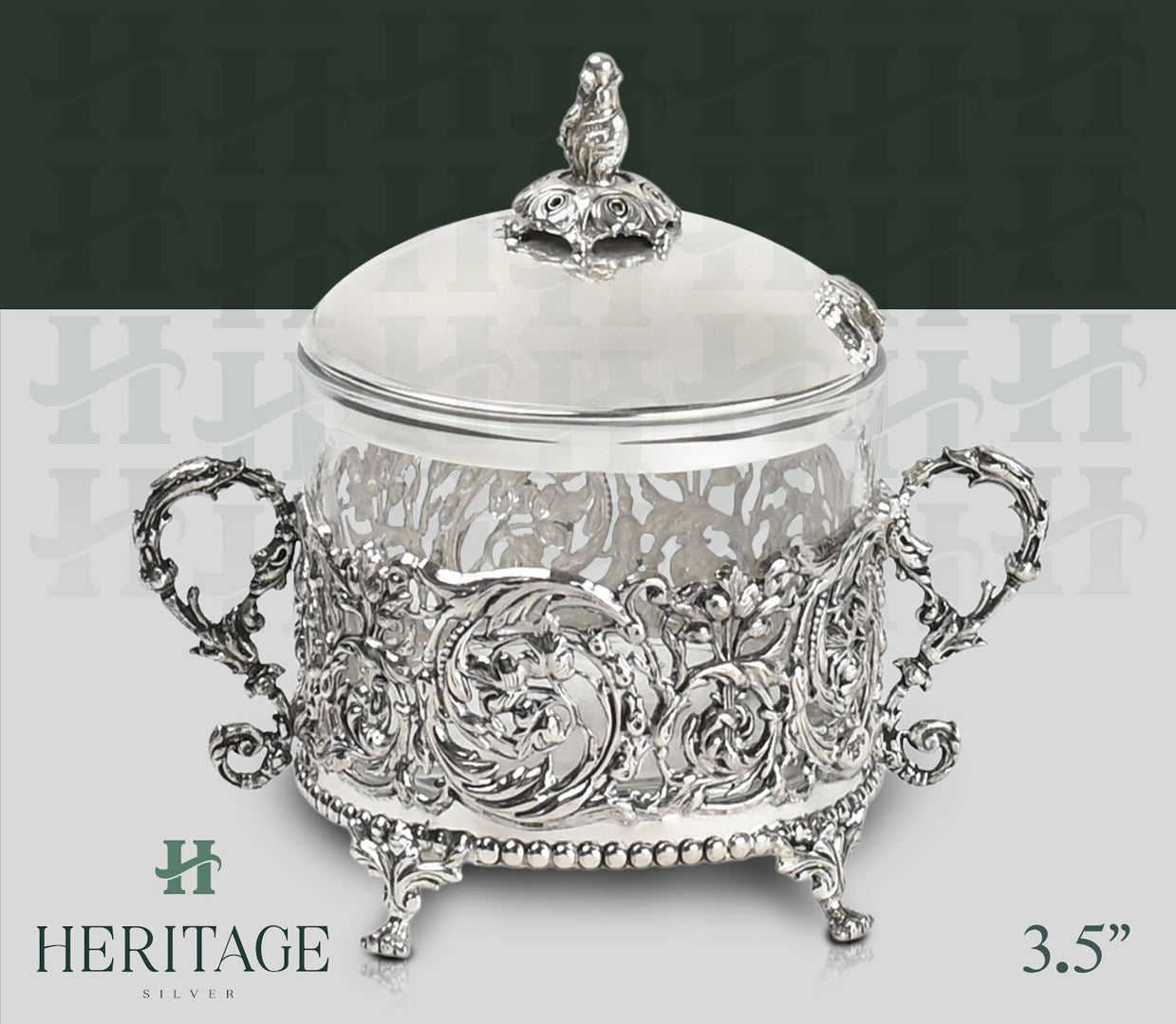 LACE HONEY DISH WITH HANDLE