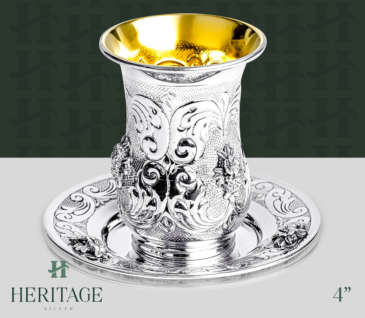 CHASED SMALL BECHER SET