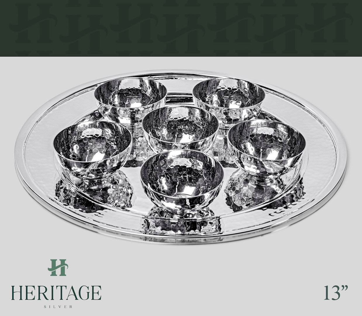 HAMMERED ONE TIER SEDER PLATE