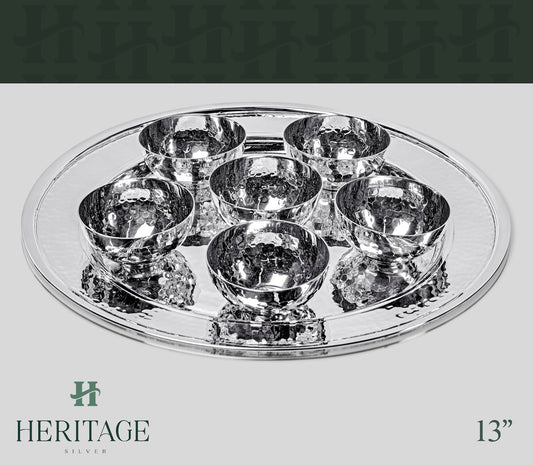 HAMMERED ONE TIER SEDER PLATE