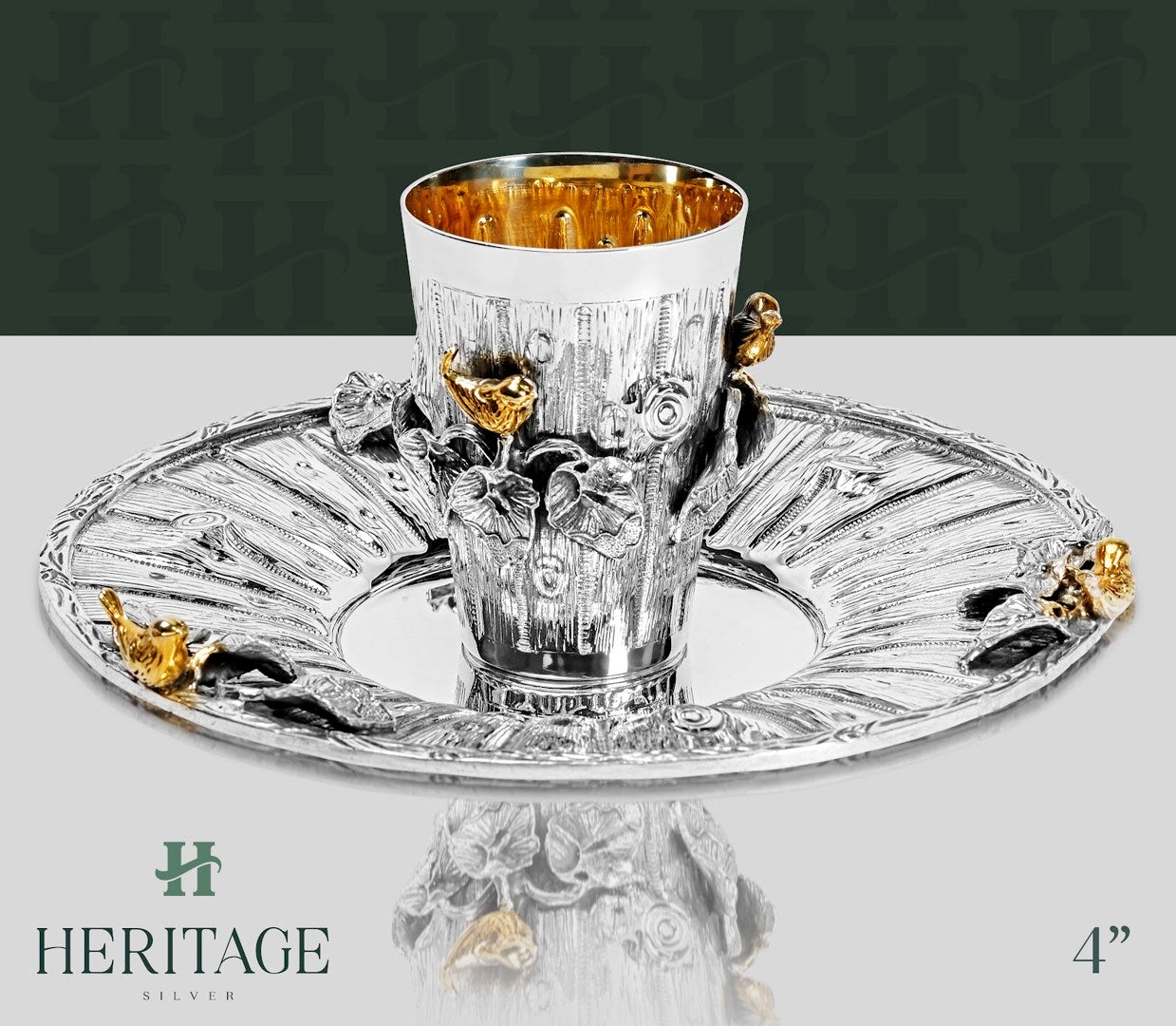 GOLD BIRD BECHER SET