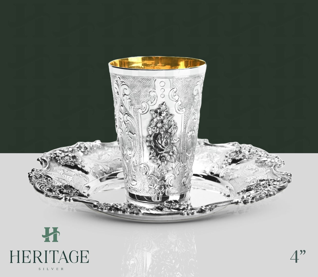 ITALY CHASED CASTED BECHER SET