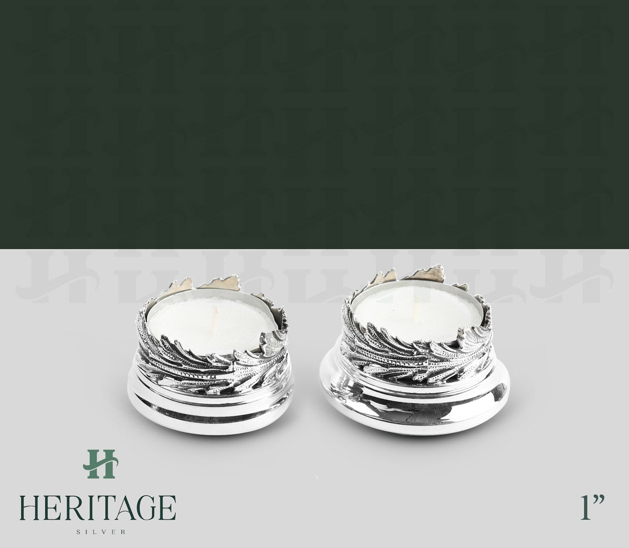 ITALY LEAVES TEA LIGHT WITH WHOLE ON BASE