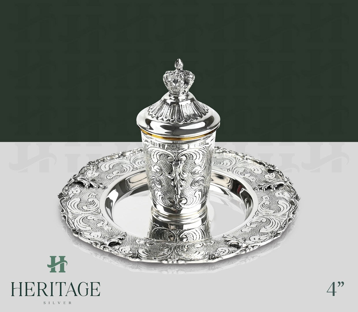 CHASED 3 OZ BECHER SET WITH COVER