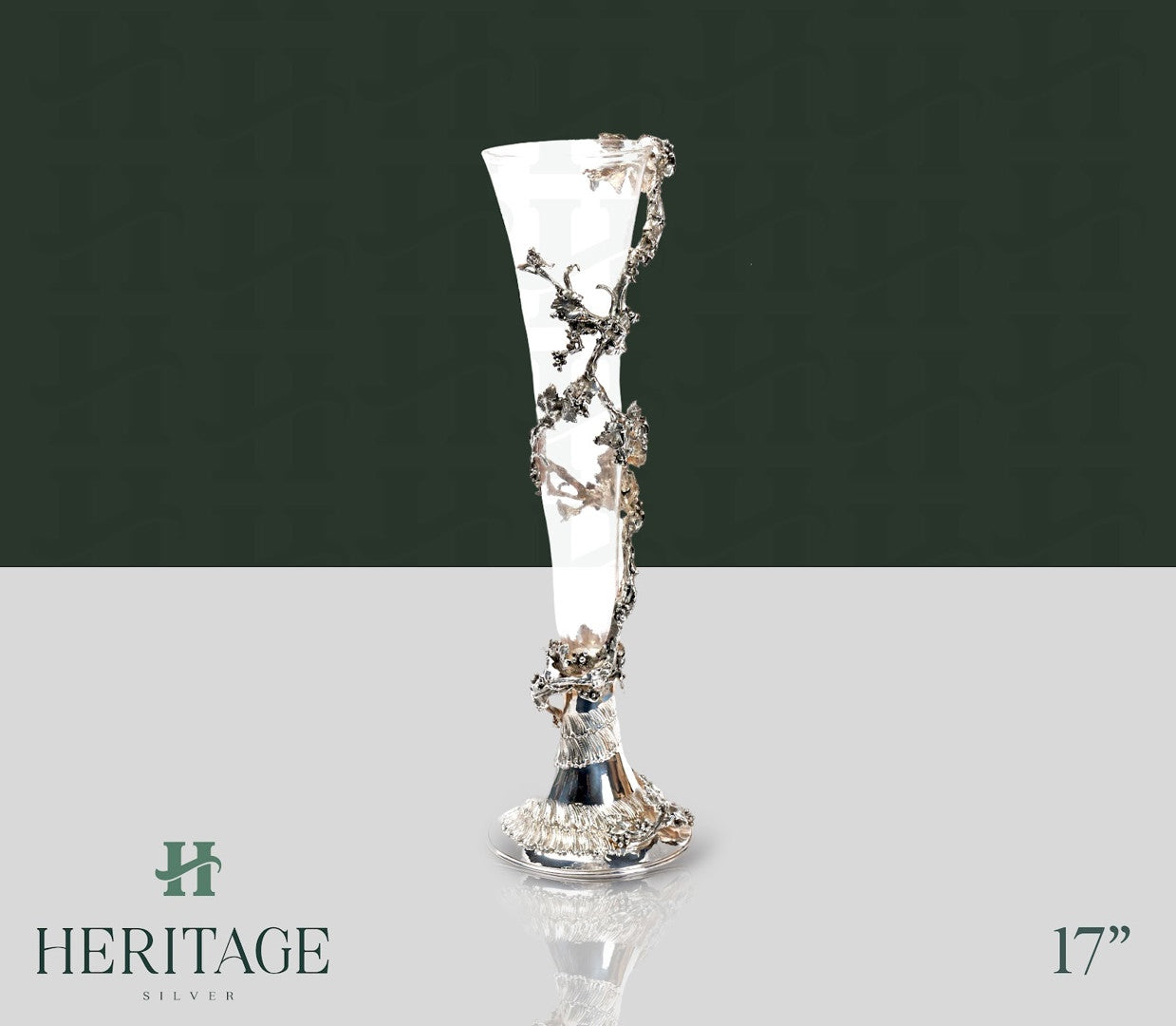 SILVER AND GLASS VASE