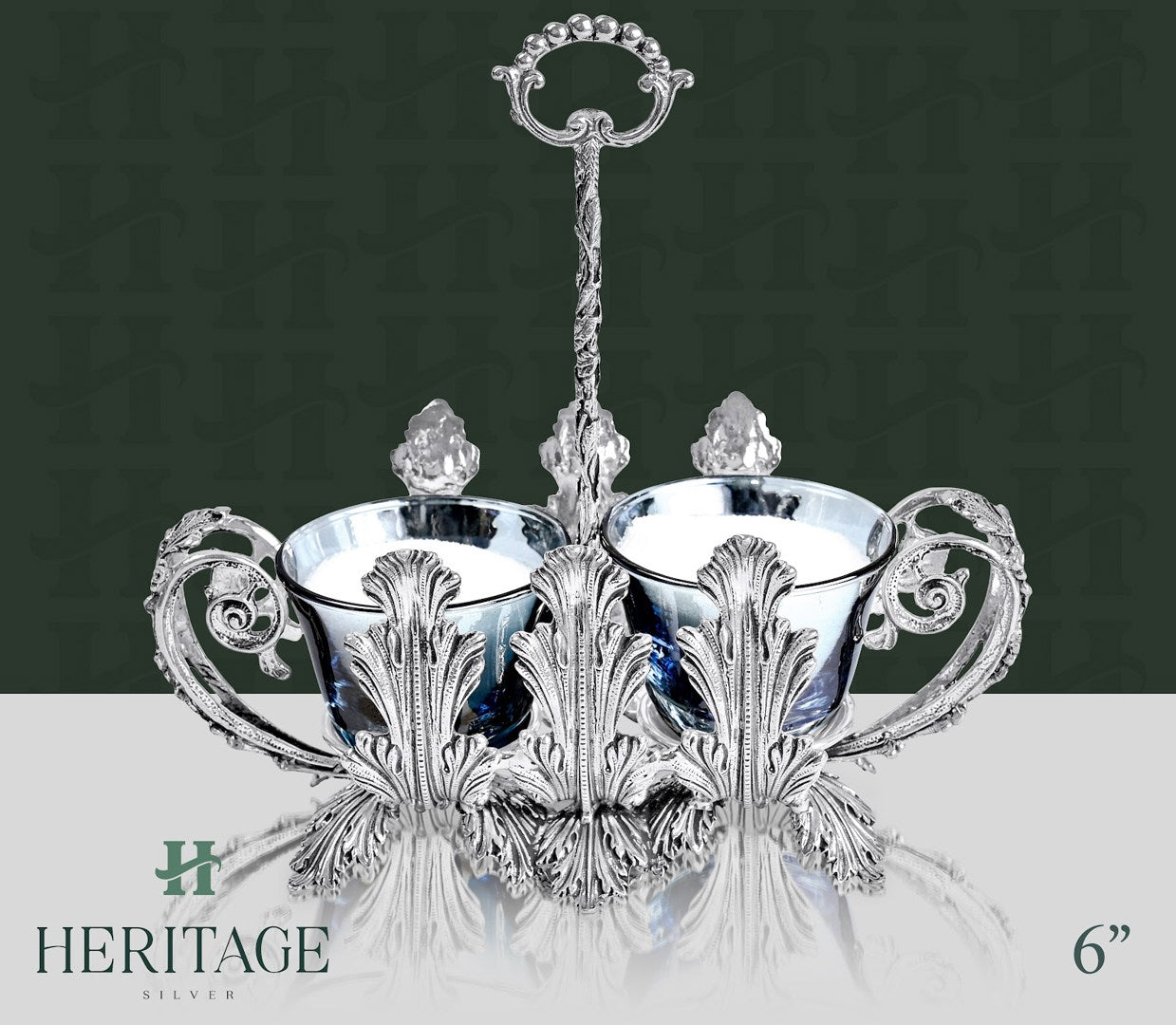 ITALY CASTED DOUBLE SALT HOLDER