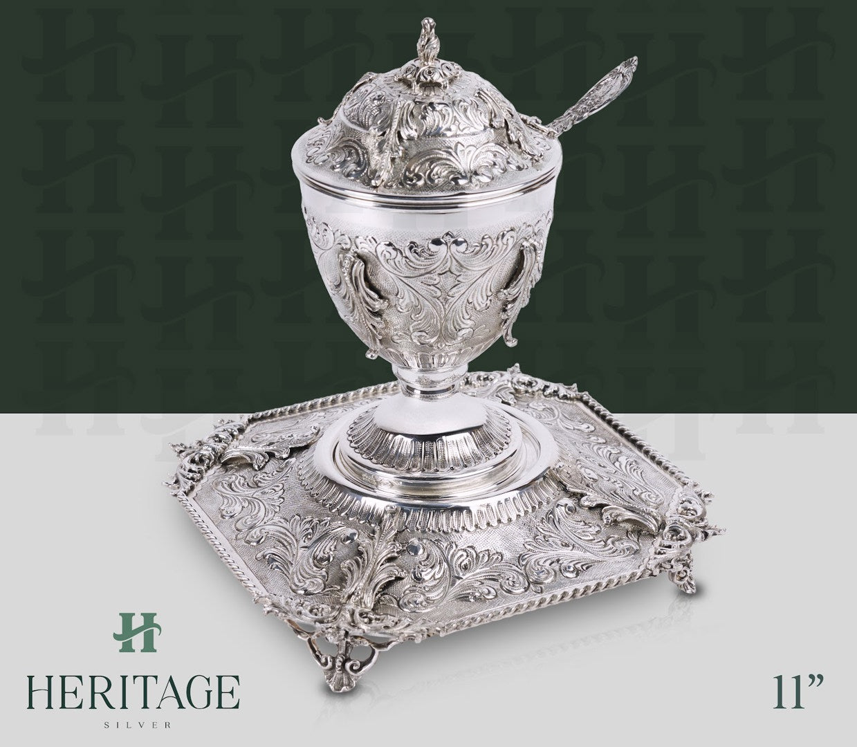 MILANESE MEDIUM HONEY DISH WITH TRAY