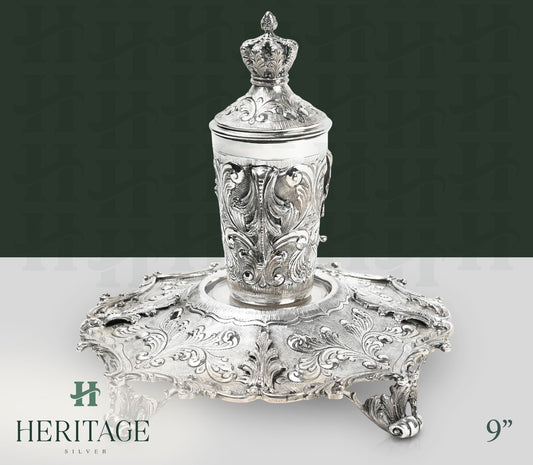 DETAILED FLORAL BECHER SET ON LEGS