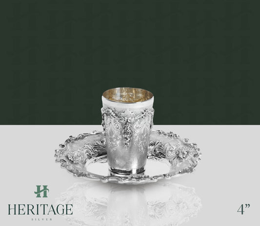 ITALY CHASED FLOWER BECHER SET