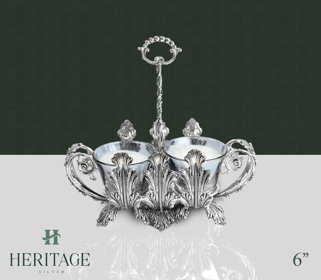 ITALY CASTED DOUBLE SALT HOLDER