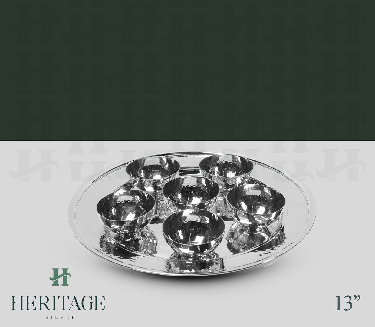 HAMMERED ONE TIER SEDER PLATE