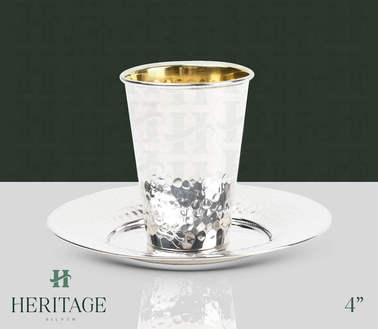 HAMMERED BAR MITZVAH BECHER SET