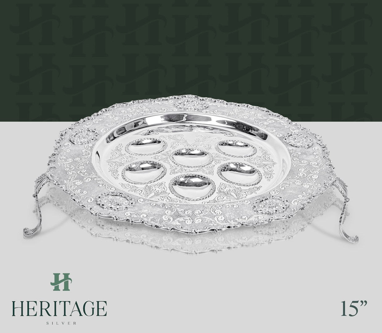 ROUND SEDER PLATE ON LEGS