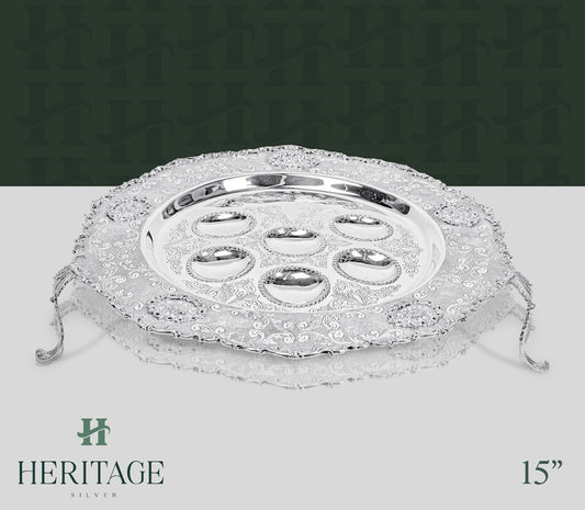 ROUND SEDER PLATE ON LEGS