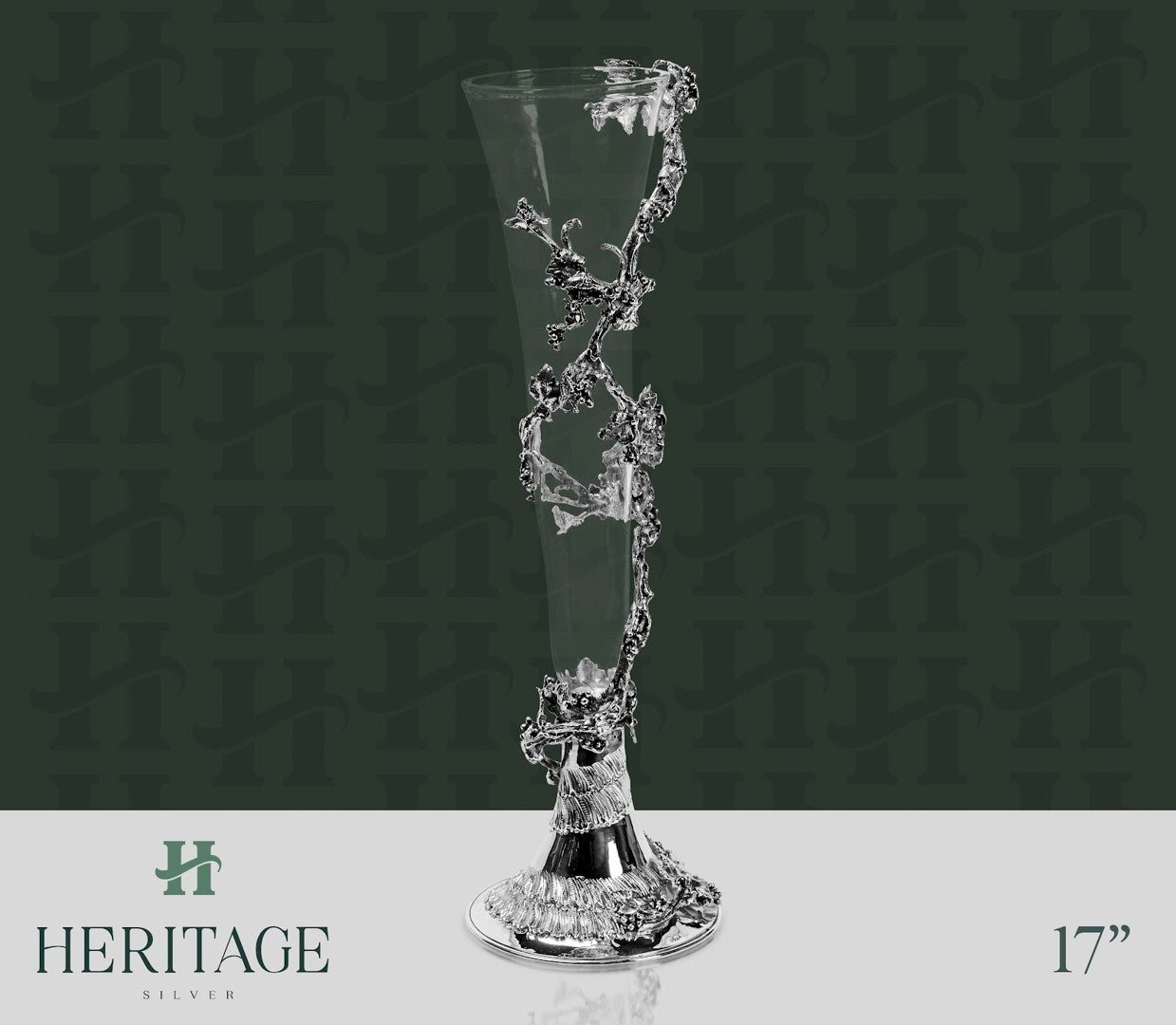 SILVER AND GLASS VASE