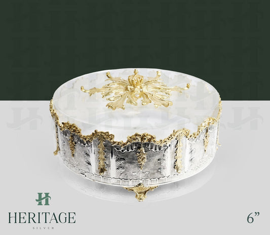 GOLD ROUND MATZAH HOLDER