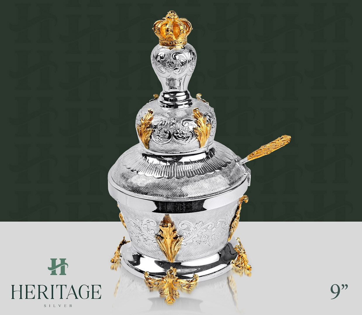 GOLD CROWN HONEY DISH