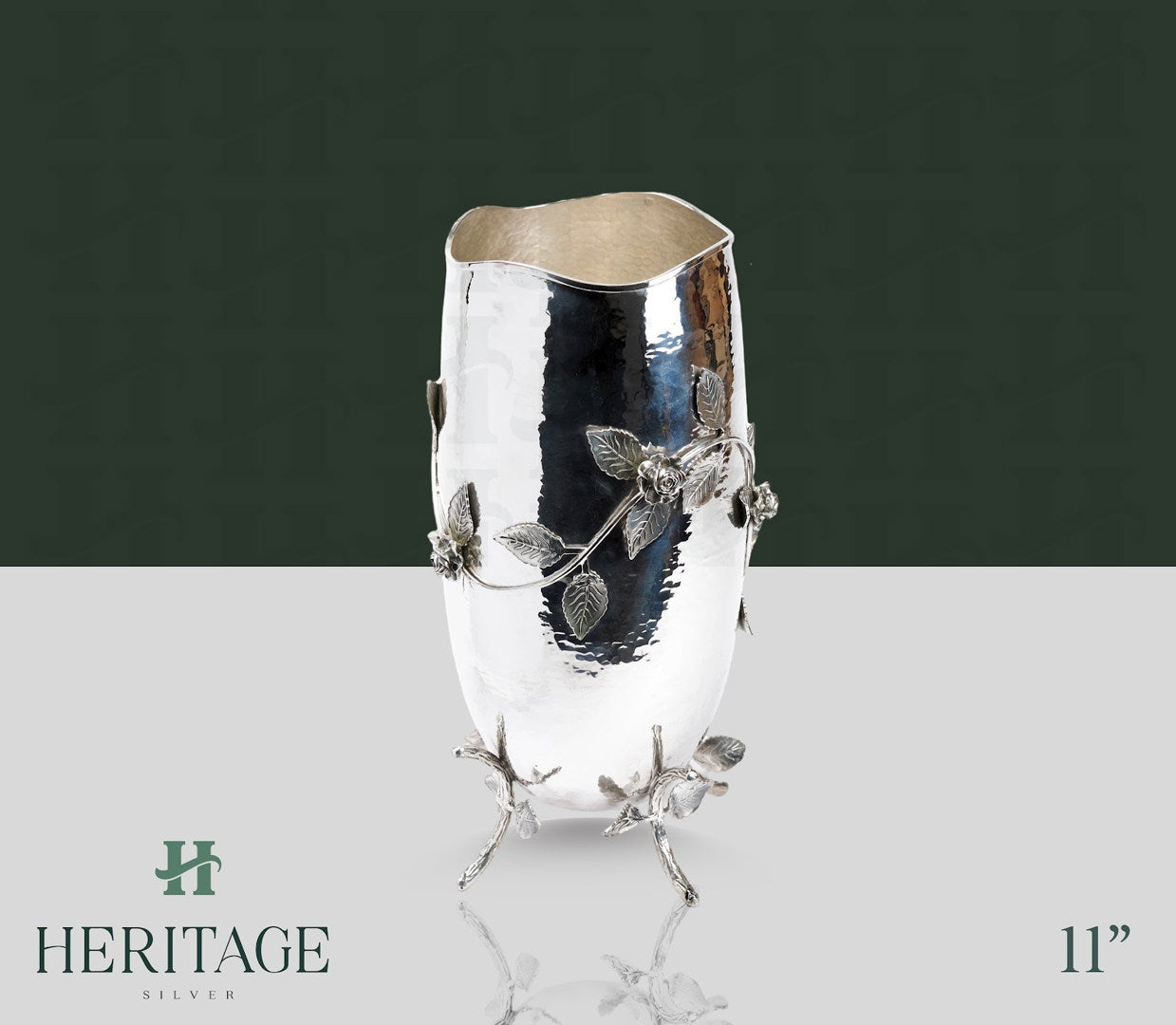 HAMMERED VASE ON LEGS