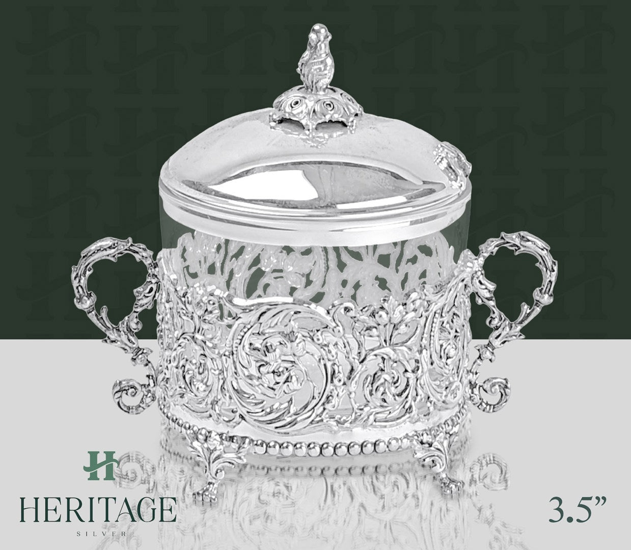 LACE HONEY DISH WITH HANDLE