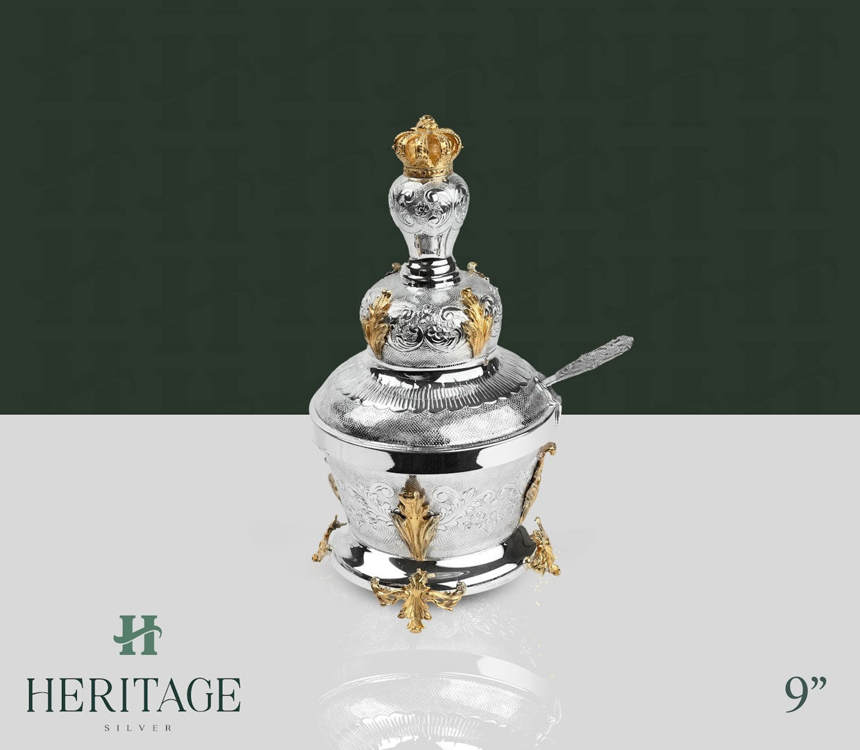 GOLD CROWN HONEY DISH