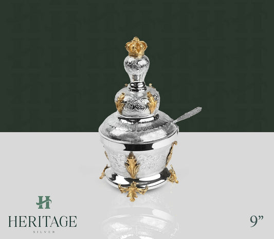 GOLD CROWN HONEY DISH