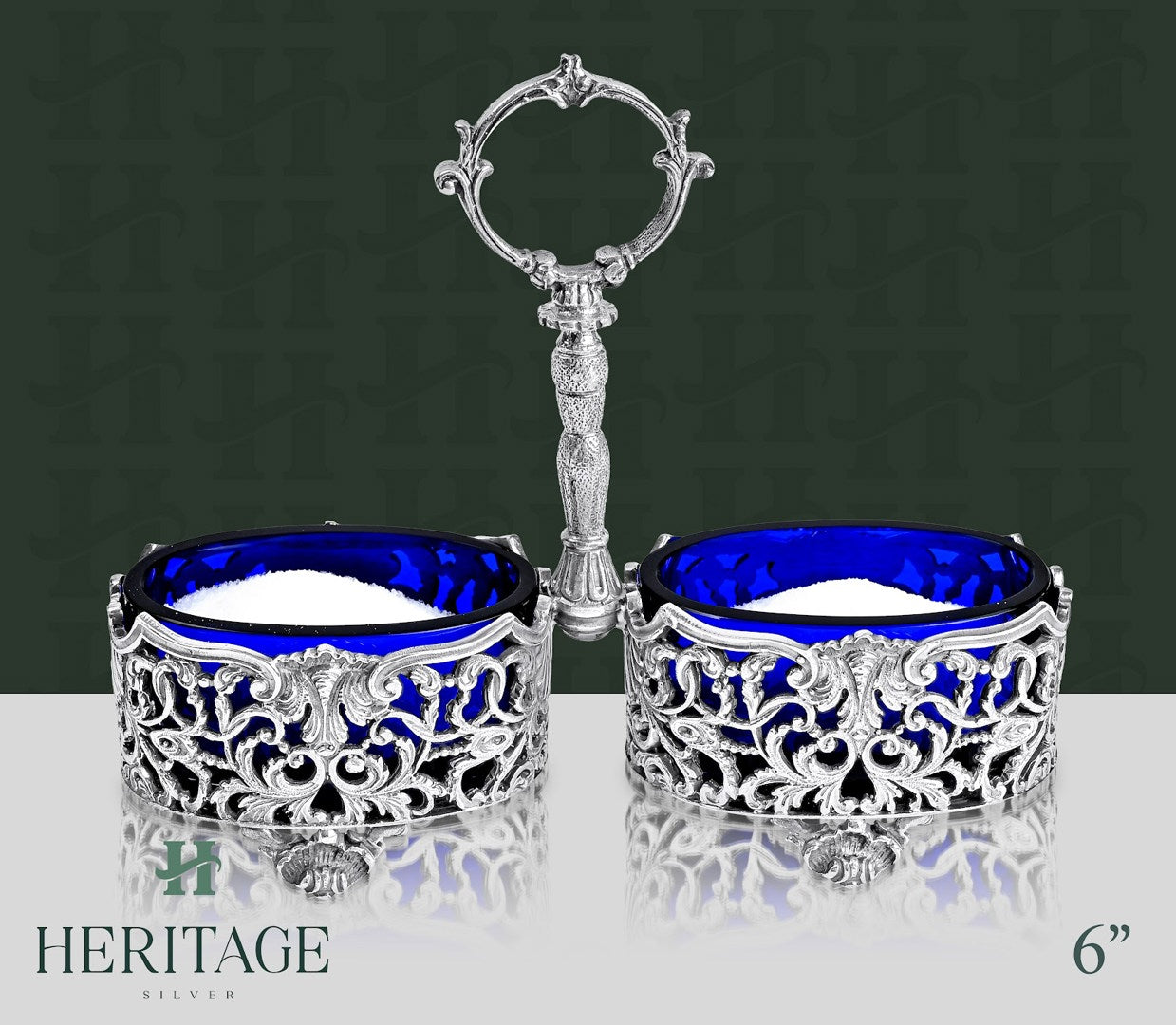 ITALY CASTED DOUBLE SALT HOLDER