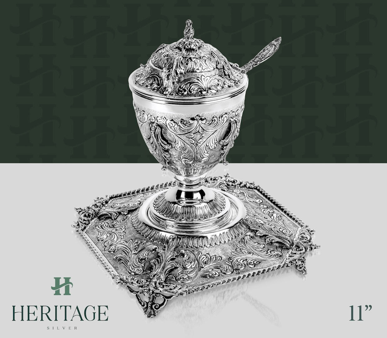 MILANESE MEDIUM HONEY DISH WITH TRAY