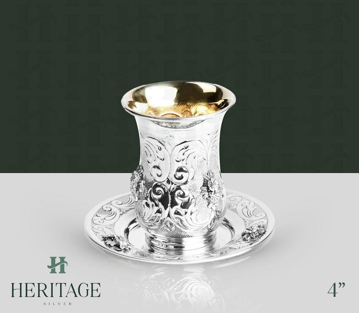 CHASED SMALL BECHER SET