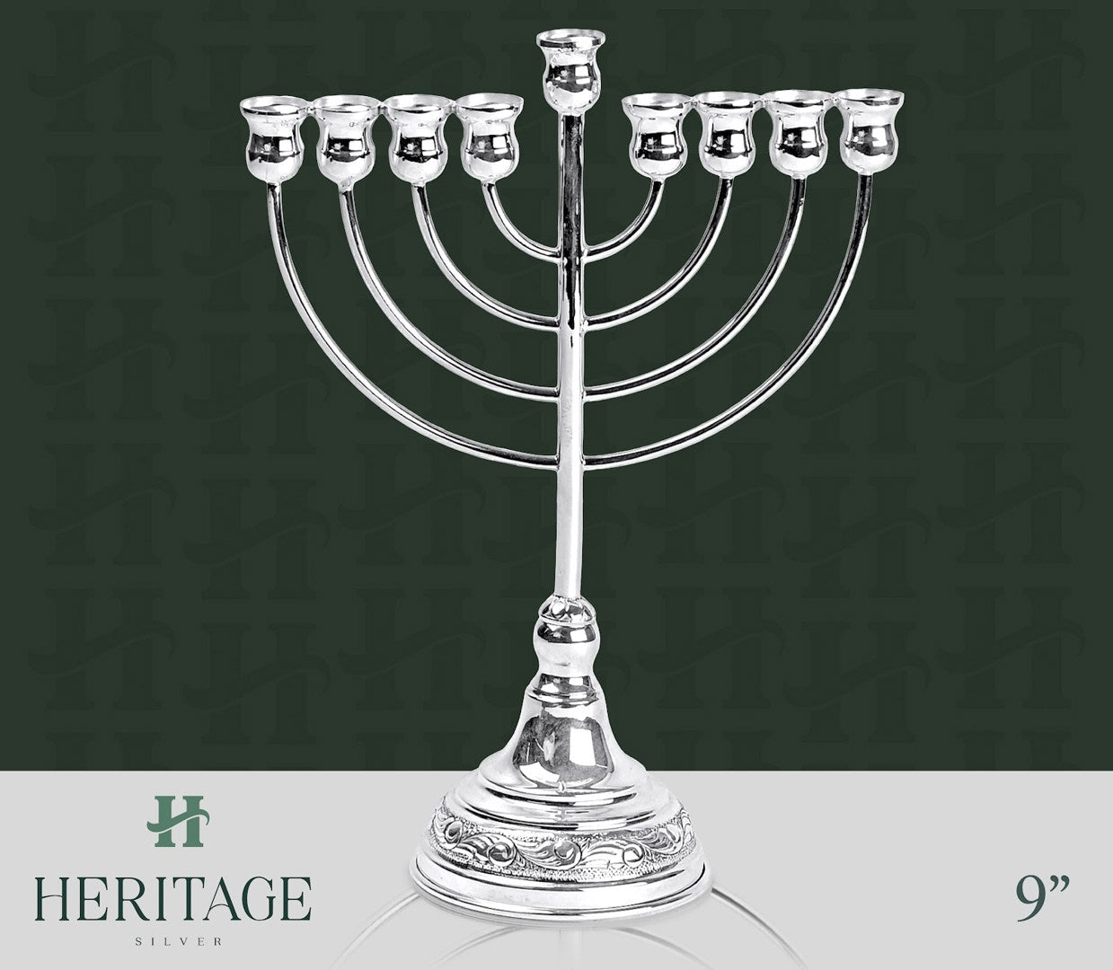 CHASED MINI MENORAH – Heritage Silver