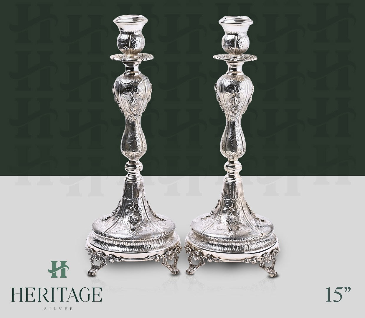 FLOWER CASTED ROUND CANDLESTICKS