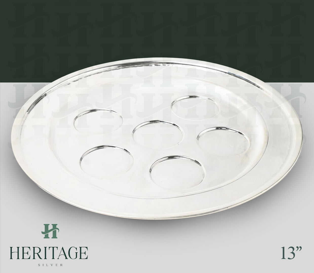 HAMMERED SEDER PLATE WITHOUT CUPS AND LEGS