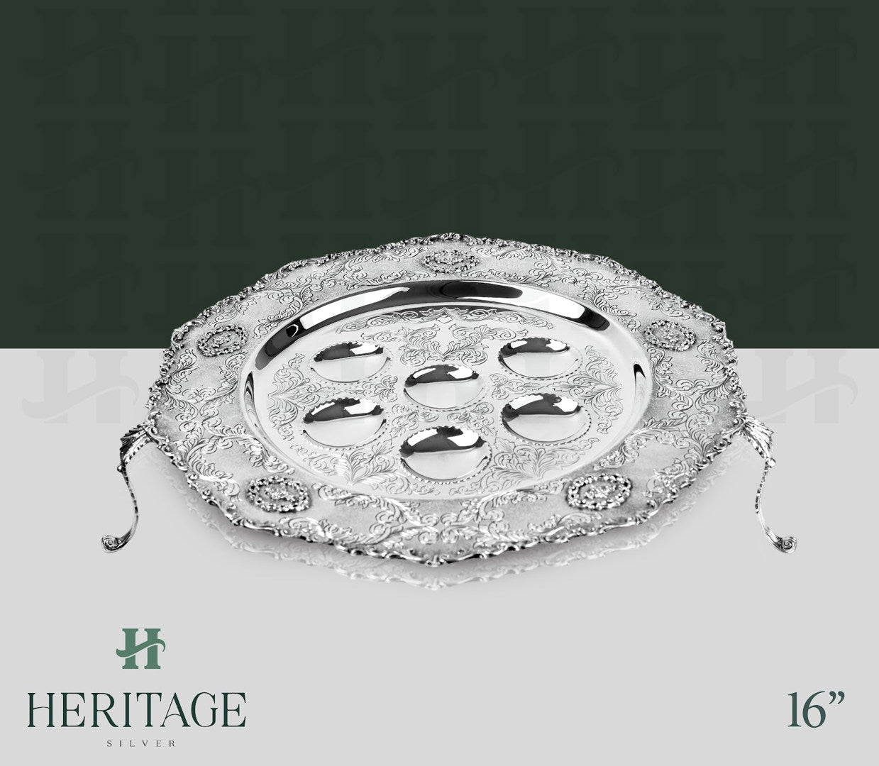 ROUND SEDER PLATE ON LEGS