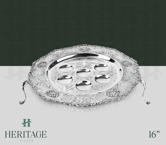 ROUND SEDER PLATE ON LEGS