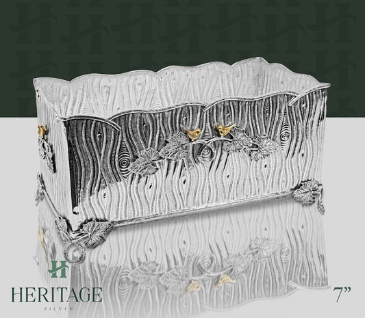 BIRD FLOWER FLAT VASE