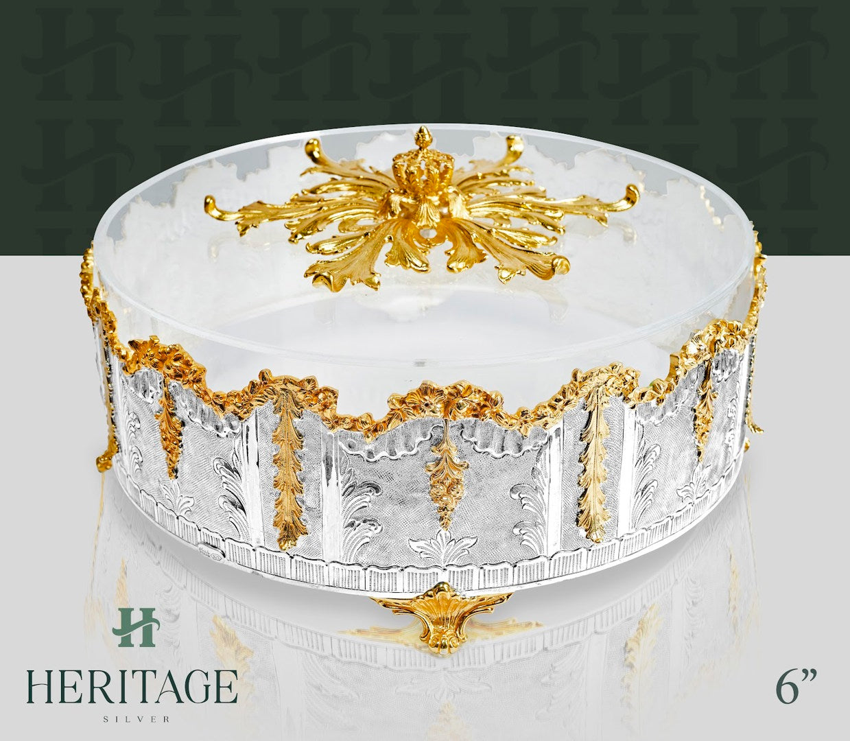 GOLD ROUND MATZAH HOLDER