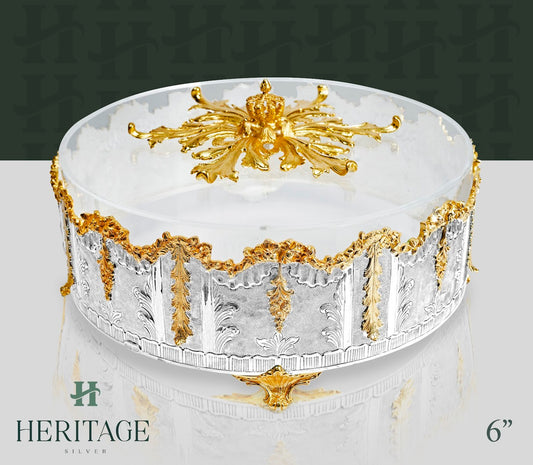 GOLD ROUND MATZAH HOLDER