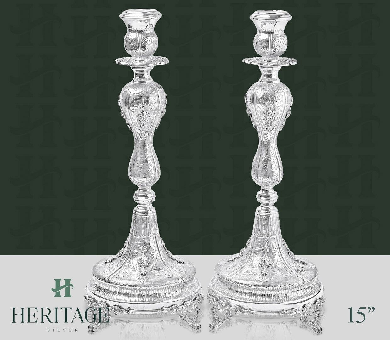 FLOWER CASTED ROUND CANDLESTICKS