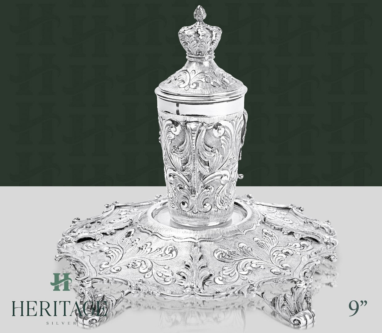 DETAILED FLORAL BECHER SET ON LEGS