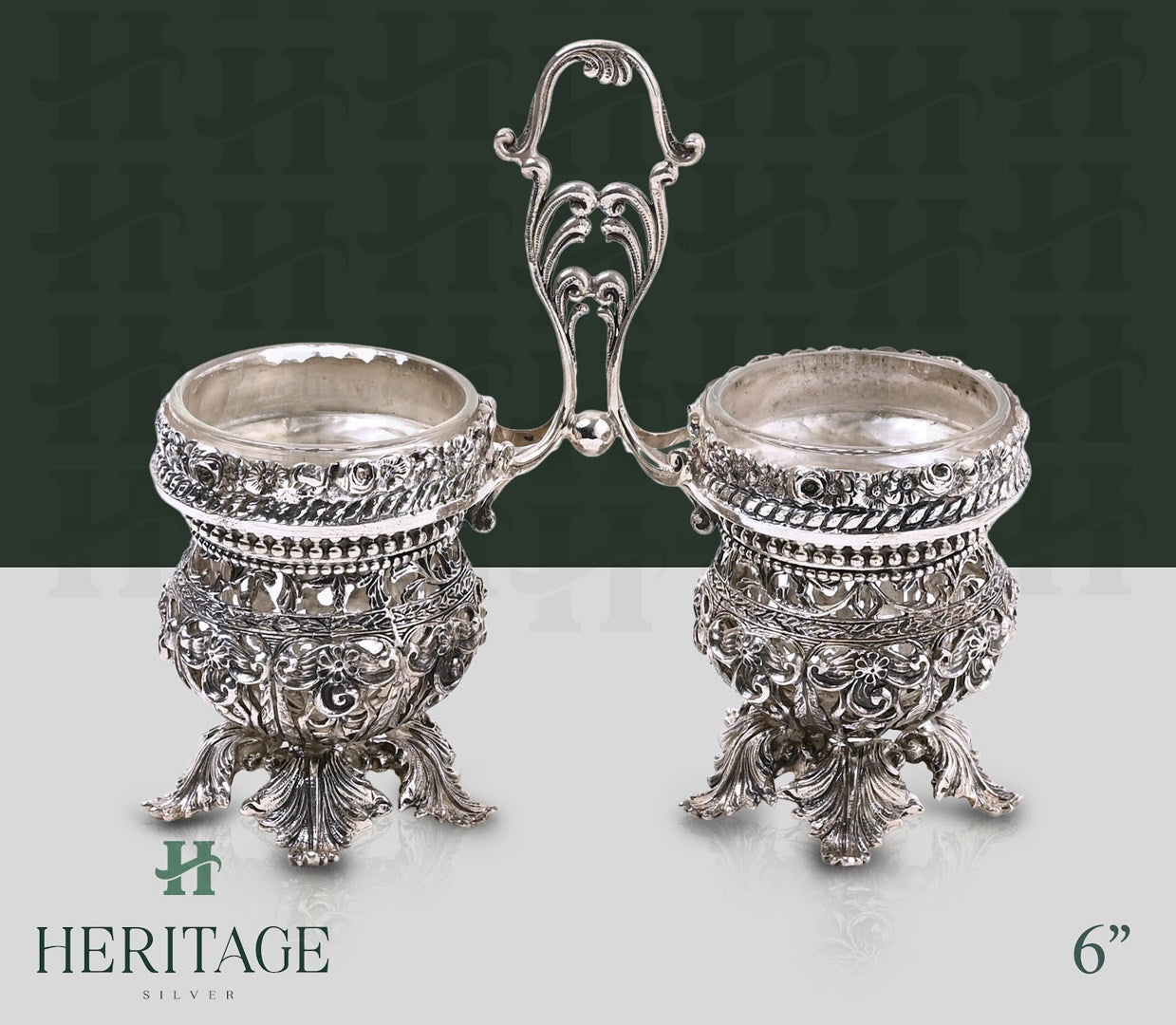 CASTED DOUBLE SALT HOLDER