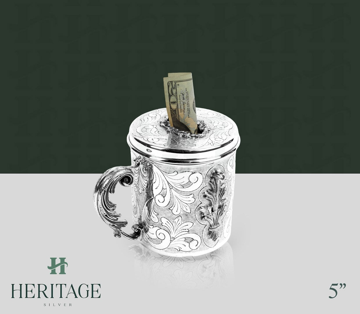 CHASED LARGE ROUND TZEDUKAH BOX