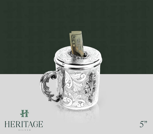 CHASED LARGE ROUND TZEDUKAH BOX