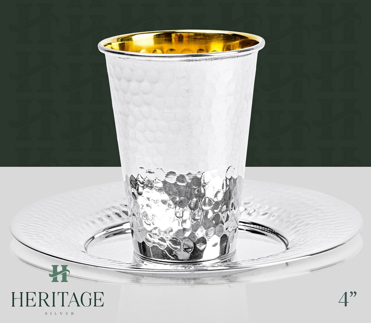 HAMMERED BAR MITZVAH BECHER SET