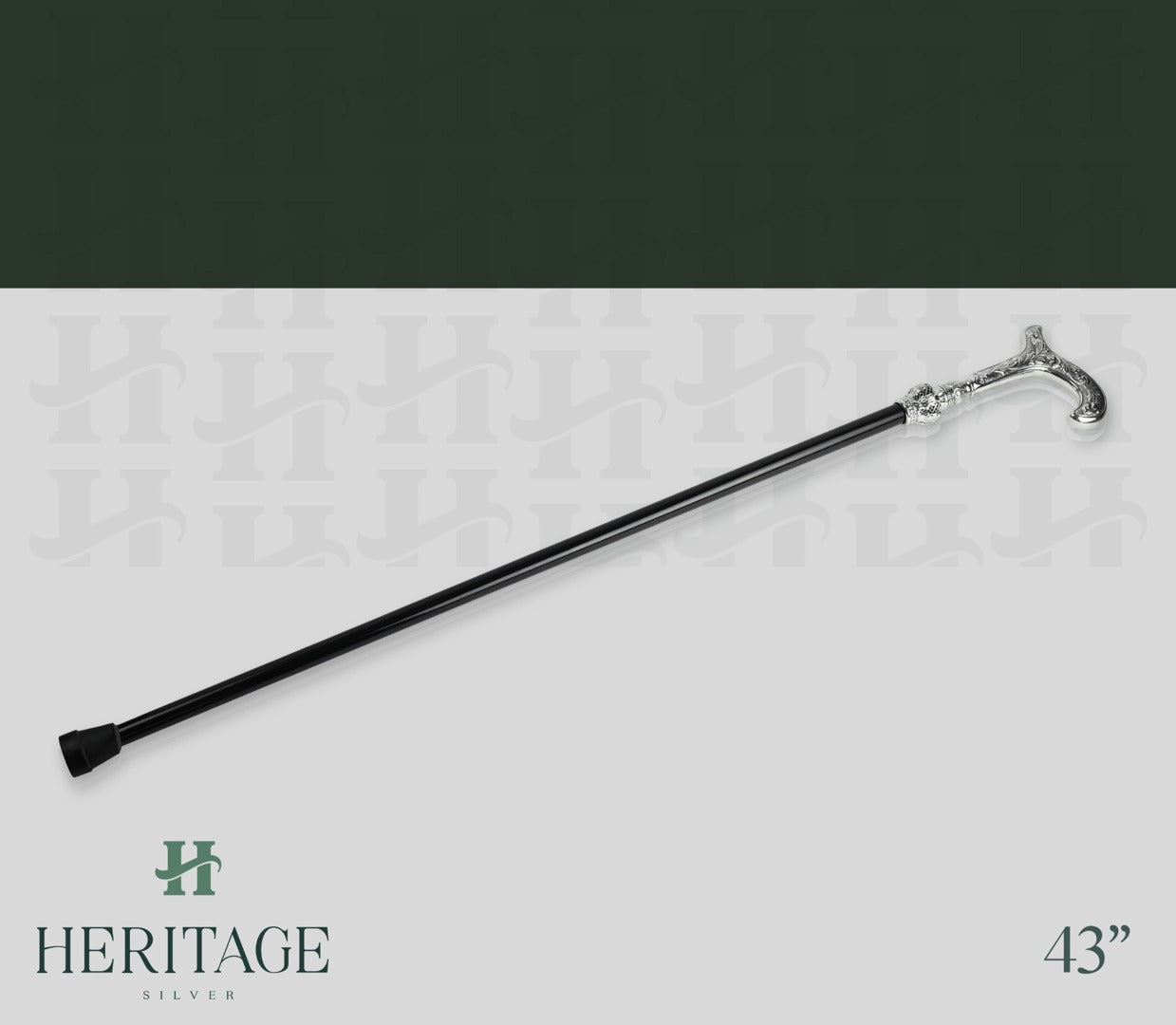 STRAIGHT CHASED HANDLE CANE WITH CROWN