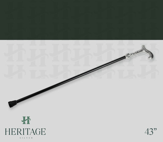 STRAIGHT CHASED HANDLE CANE WITH CROWN