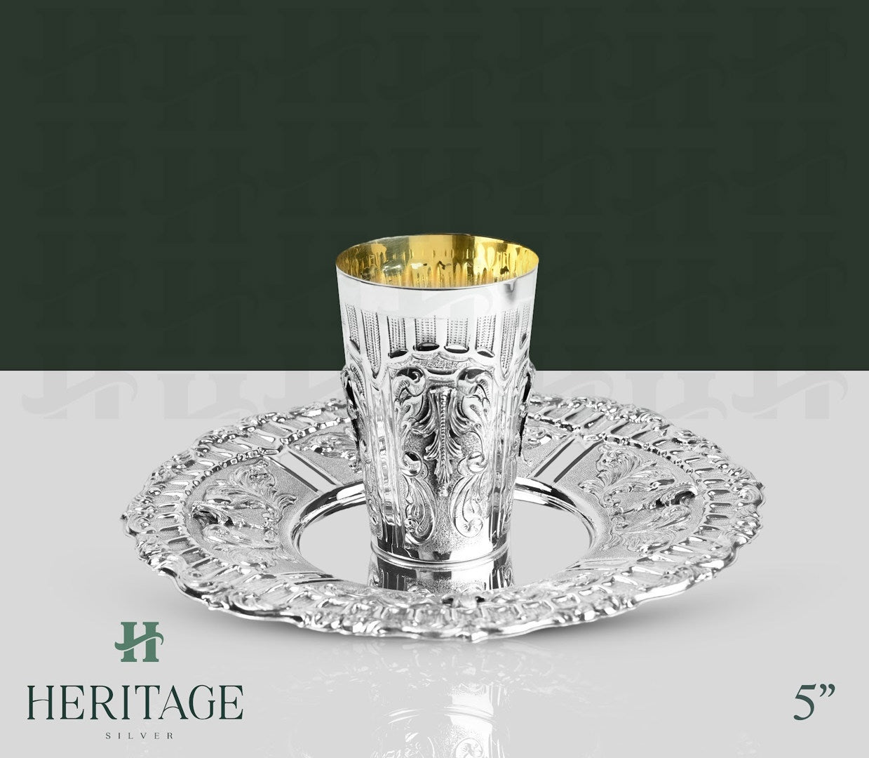 ROUND STAMPED BECHER SET WITH LEAVES