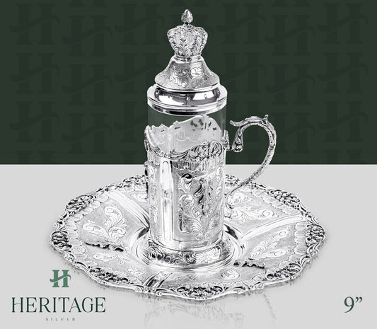 DECORATIVE TEA SET LACE BORDER